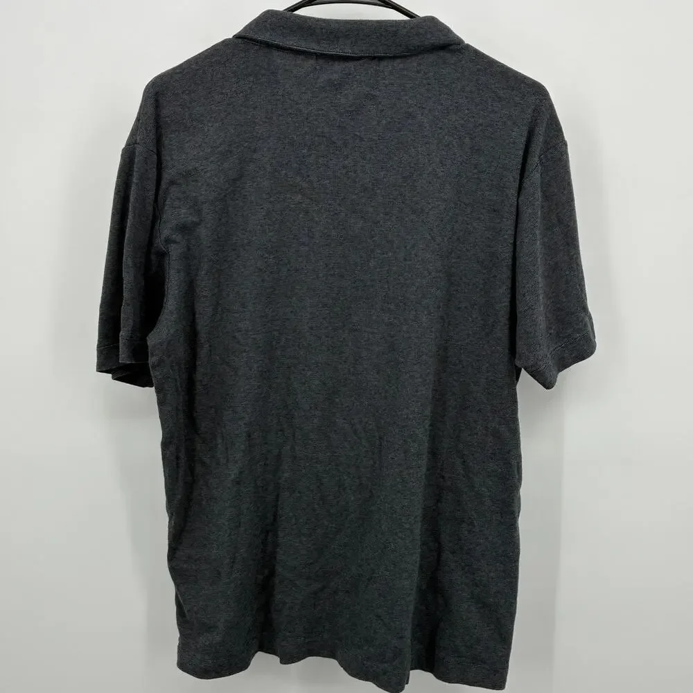 Banana Republic Large Gray 100% Cotton Polo Shirt Short Sleeve Smart Casual